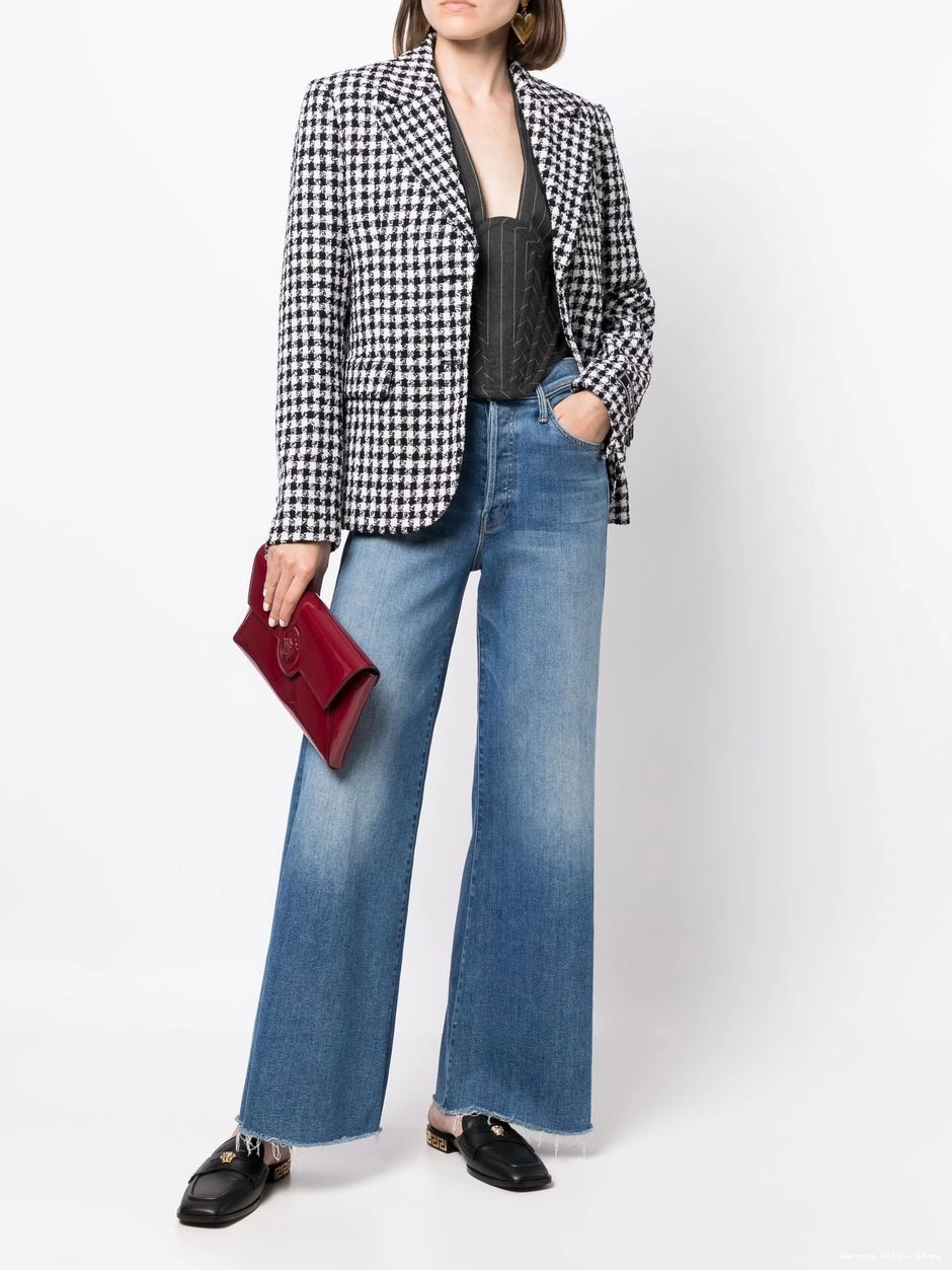 Affordable dogtooth tweed blazer Versace Women single-breasted 0418
